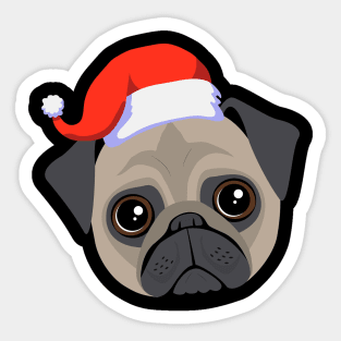 Santa Pug Sticker